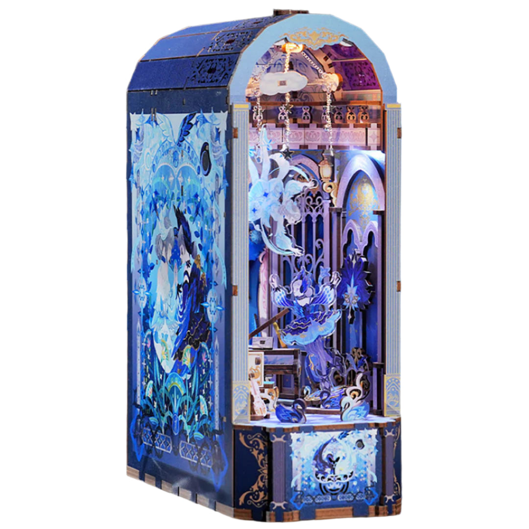 Swan's Dream 3D Wooden Book Nook Bookshelf Insert