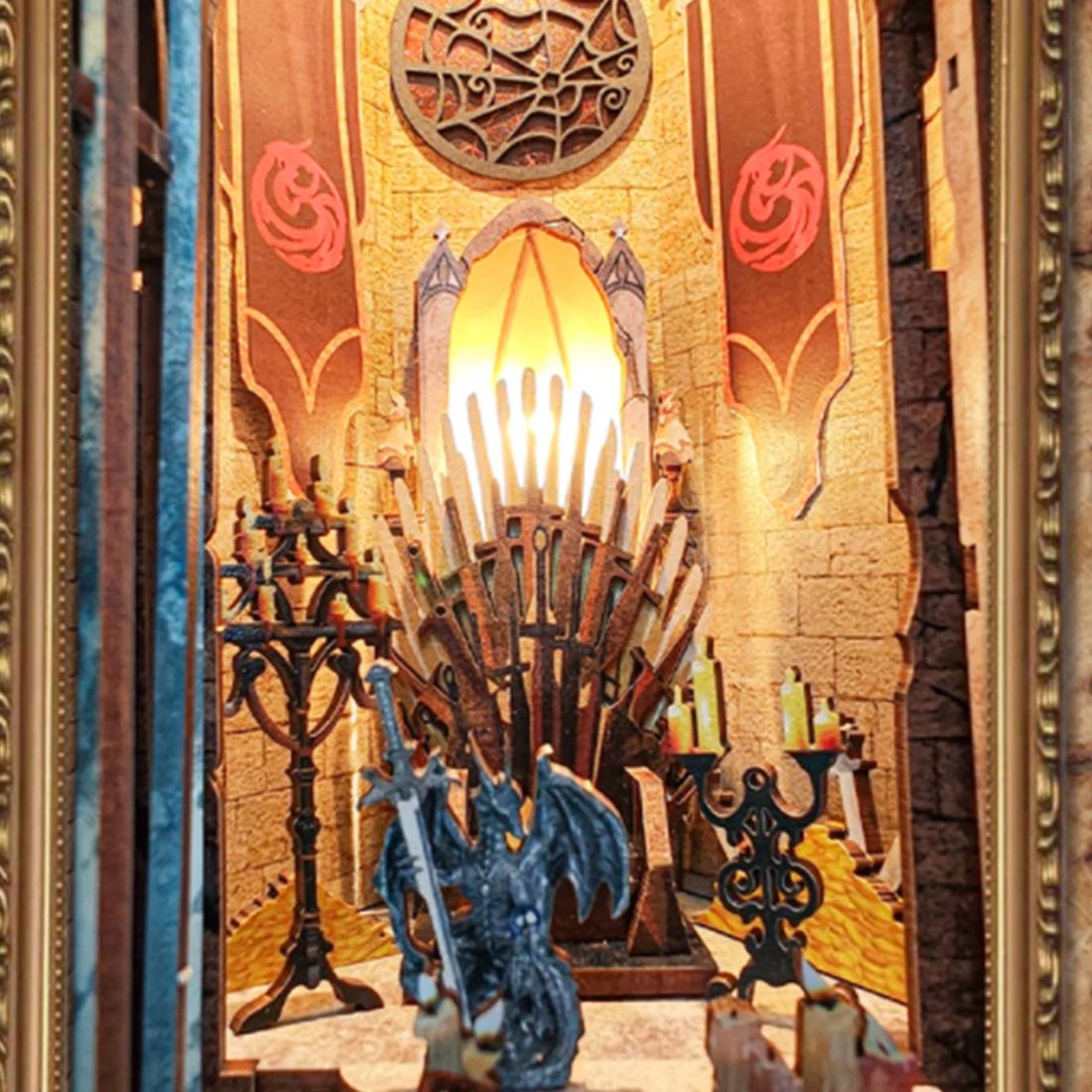 (Sold Out) Dragon Castle 3D Wooden Puzzle Book Nook