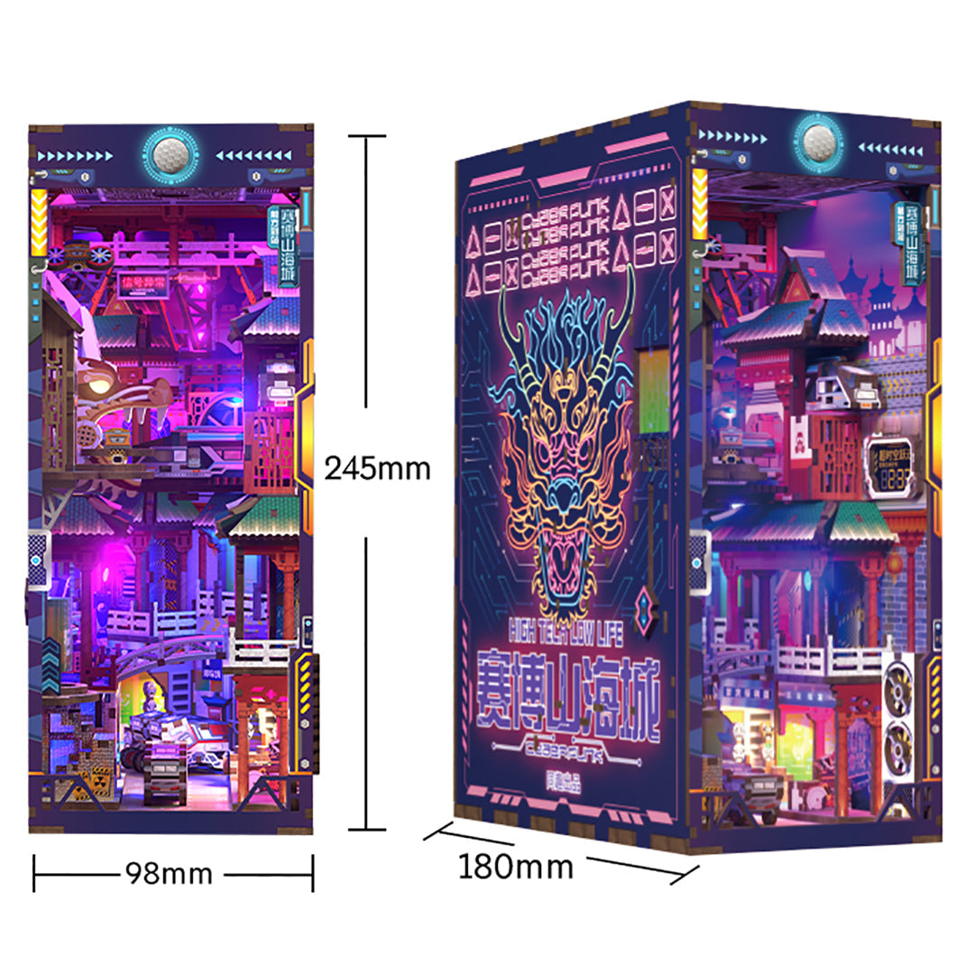 Cyber Landscape City DIY Book Nook Bookshelf Insert