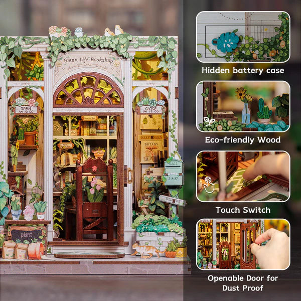 Green Life Bookshop – DIY Miniature Book Nook Kit