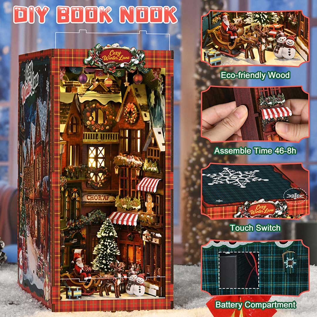 Christmas Corner – DIY Wooden Book Nook Shelf Insert