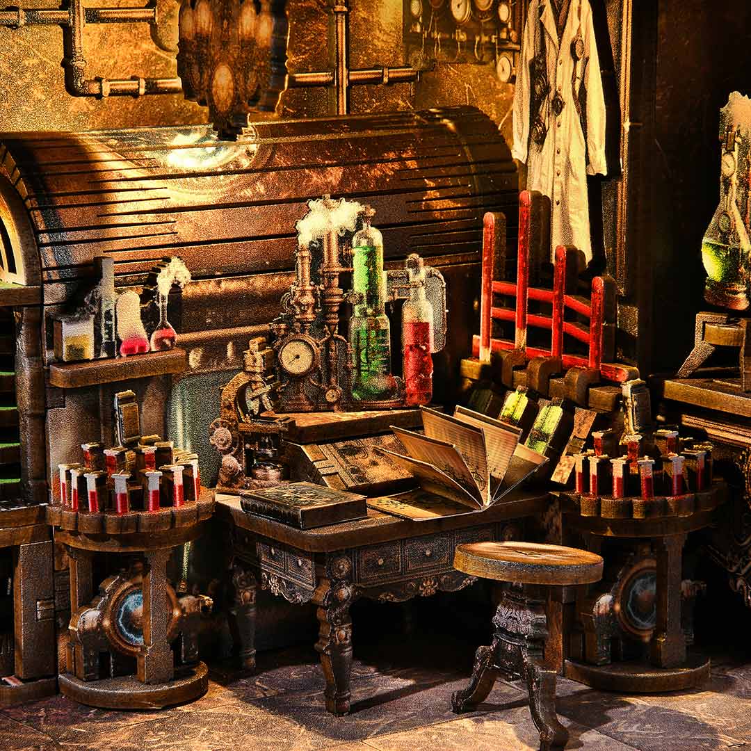 (Sold out) Mad Scientist’s Lab – DIY Wooden Book Nook Kit