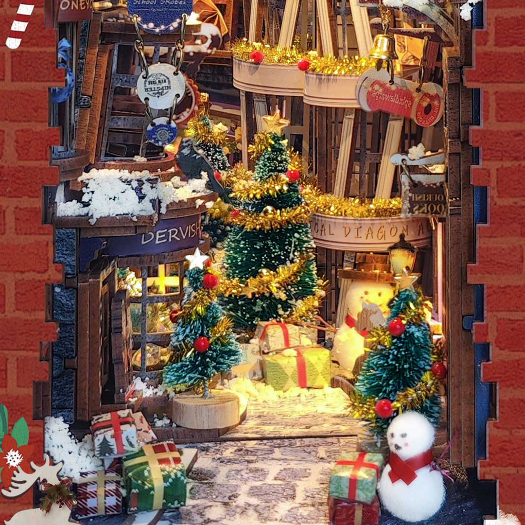 Merry Christmas DIY Book Nook Shelf
