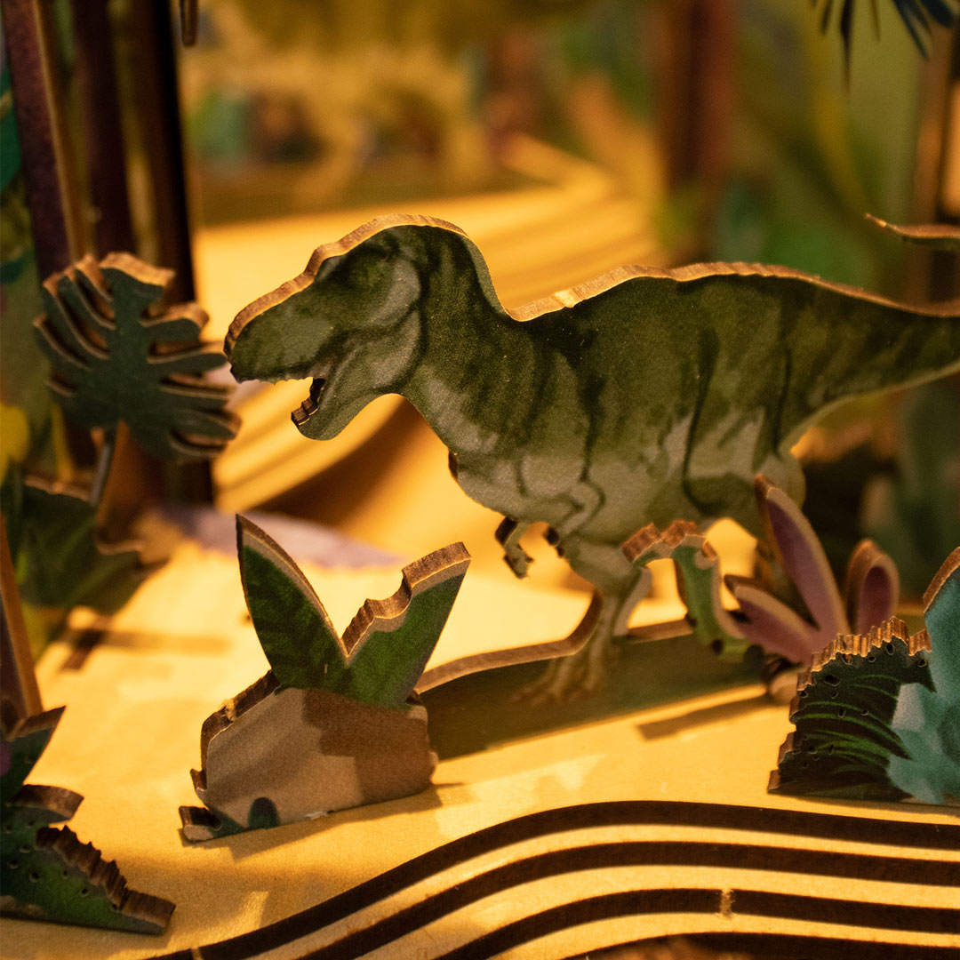 Dinosaur World DIY Book Nook Bookshelf Insert
