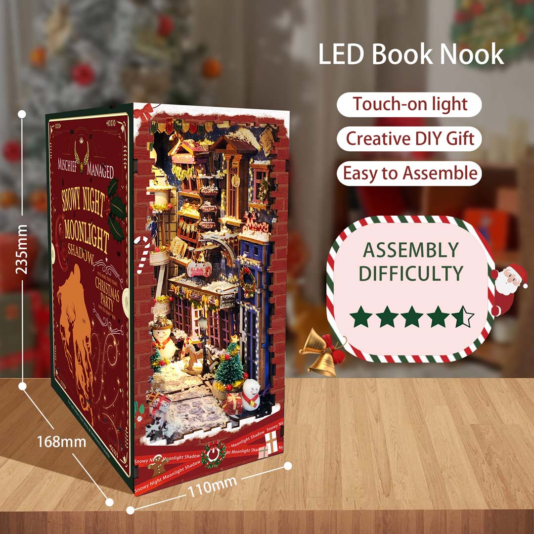 Merry Christmas DIY Book Nook Shelf