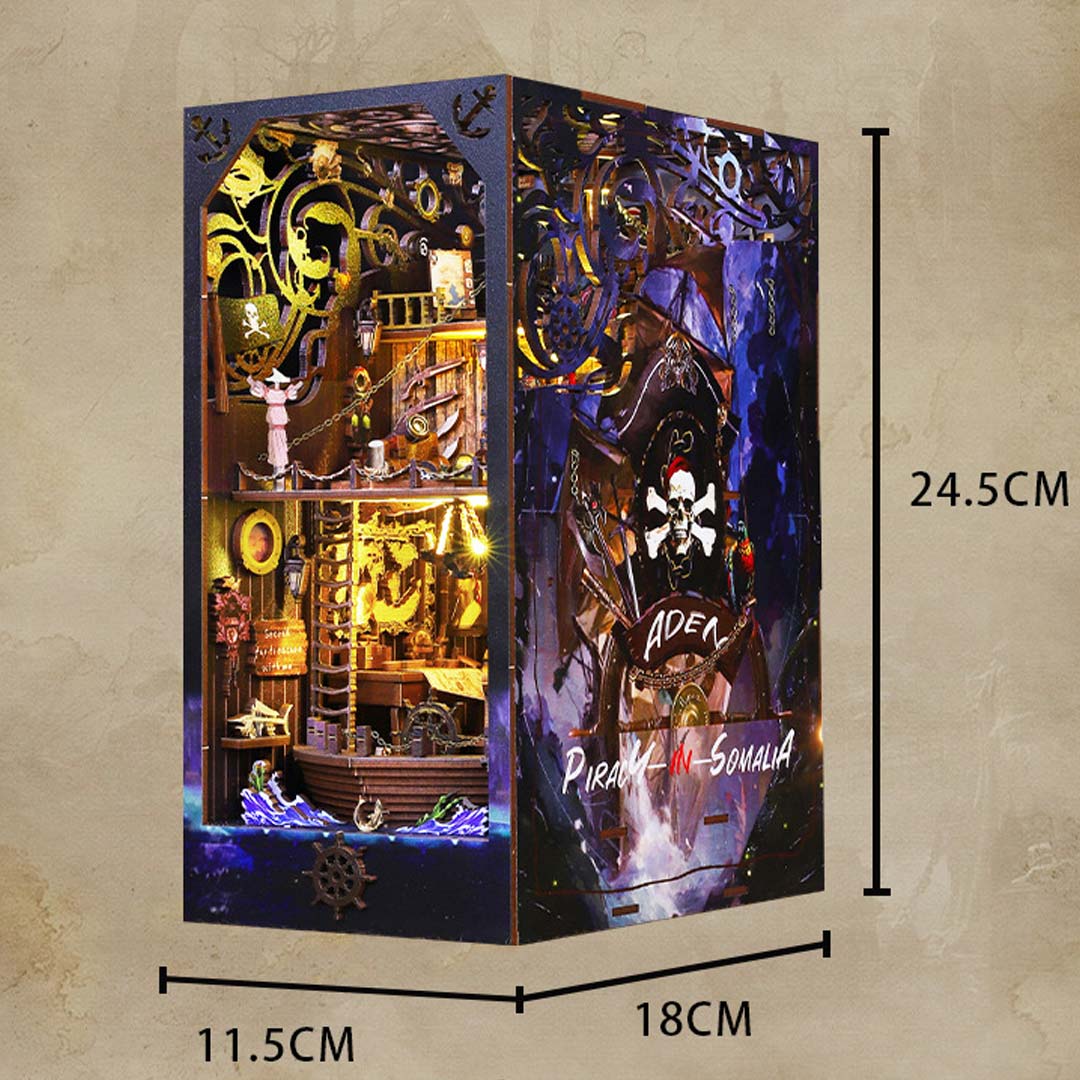 Piracy in Somalia DIY Book Nook Bookshelf Insert