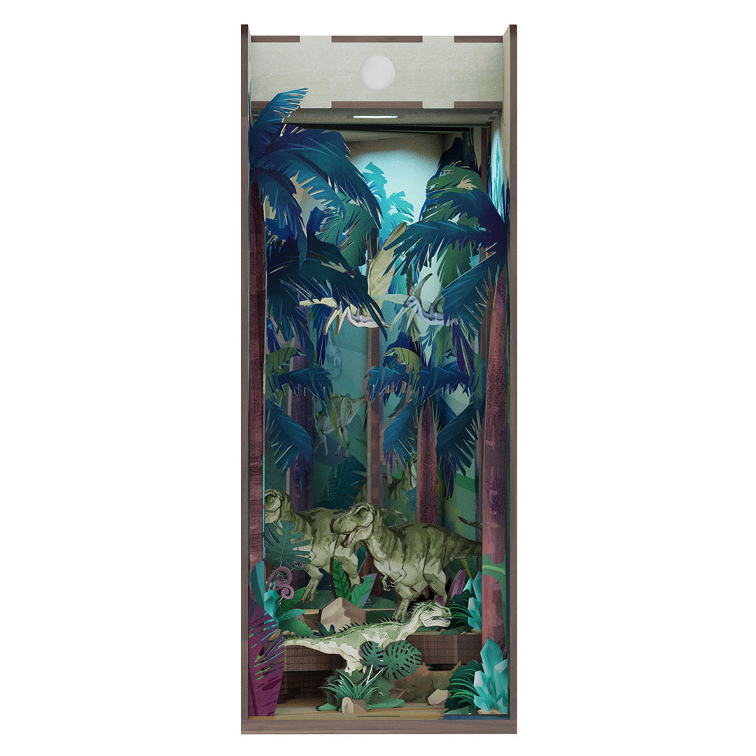 Dinosaur World DIY Book Nook Bookshelf Insert