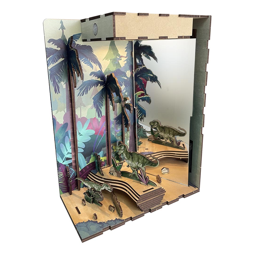 Dinosaur World DIY Book Nook Bookshelf Insert