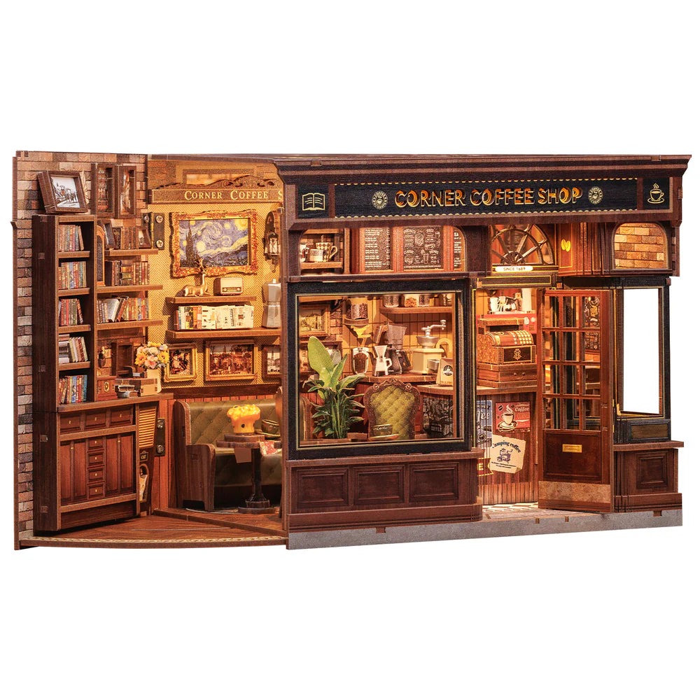 Corner Coffee Shop – DIY Miniature House Kit