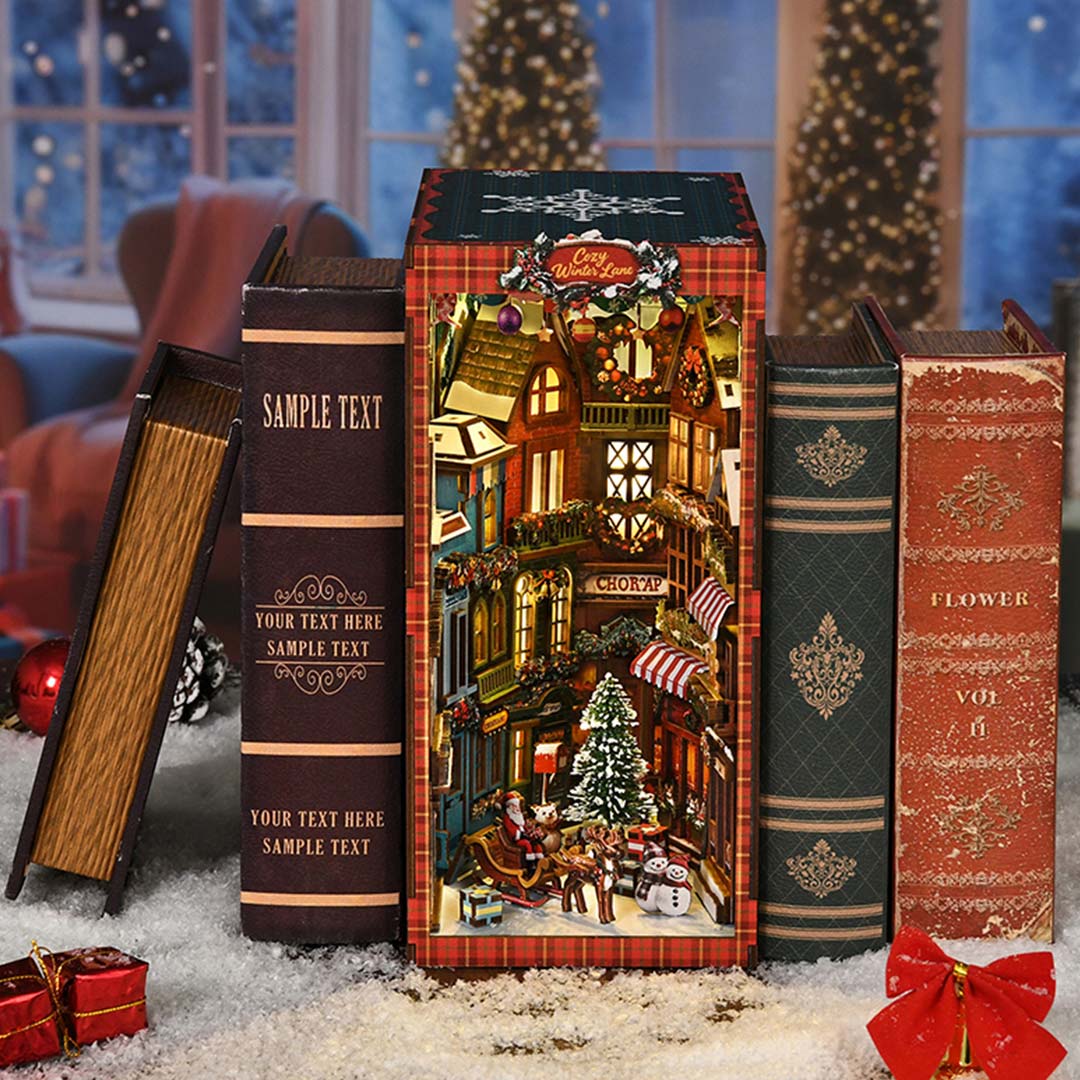 Christmas Corner – DIY Wooden Book Nook Shelf Insert