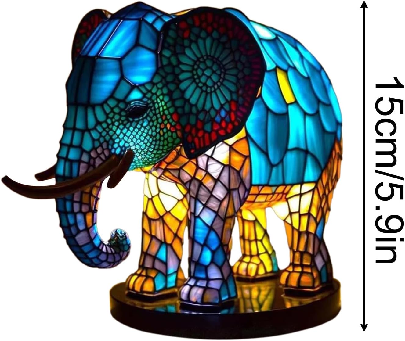 Gentle Giant Stained Glass Elephant Lamp