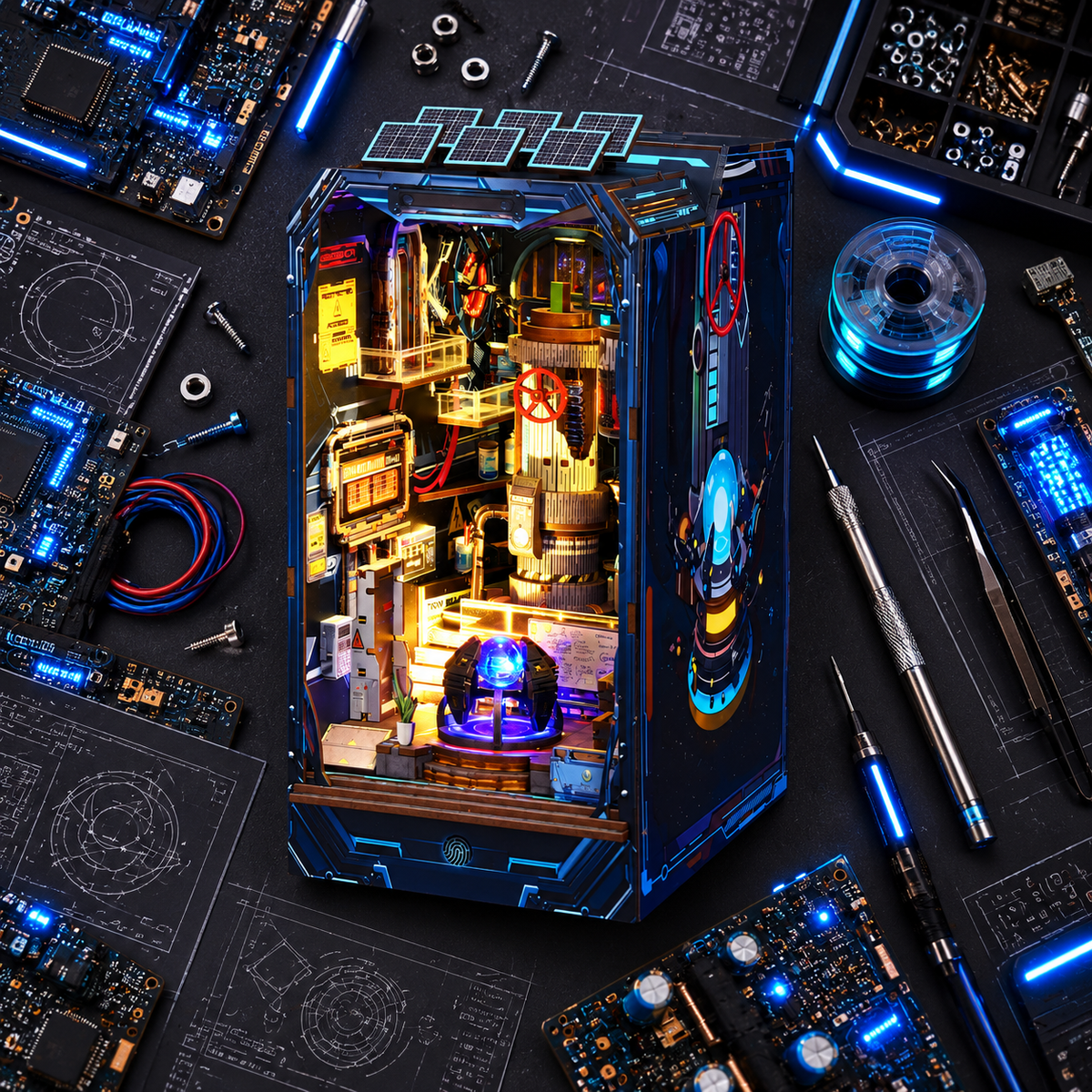 Energy Lab – Cyberpunk Science DIY Book Nook Kit
