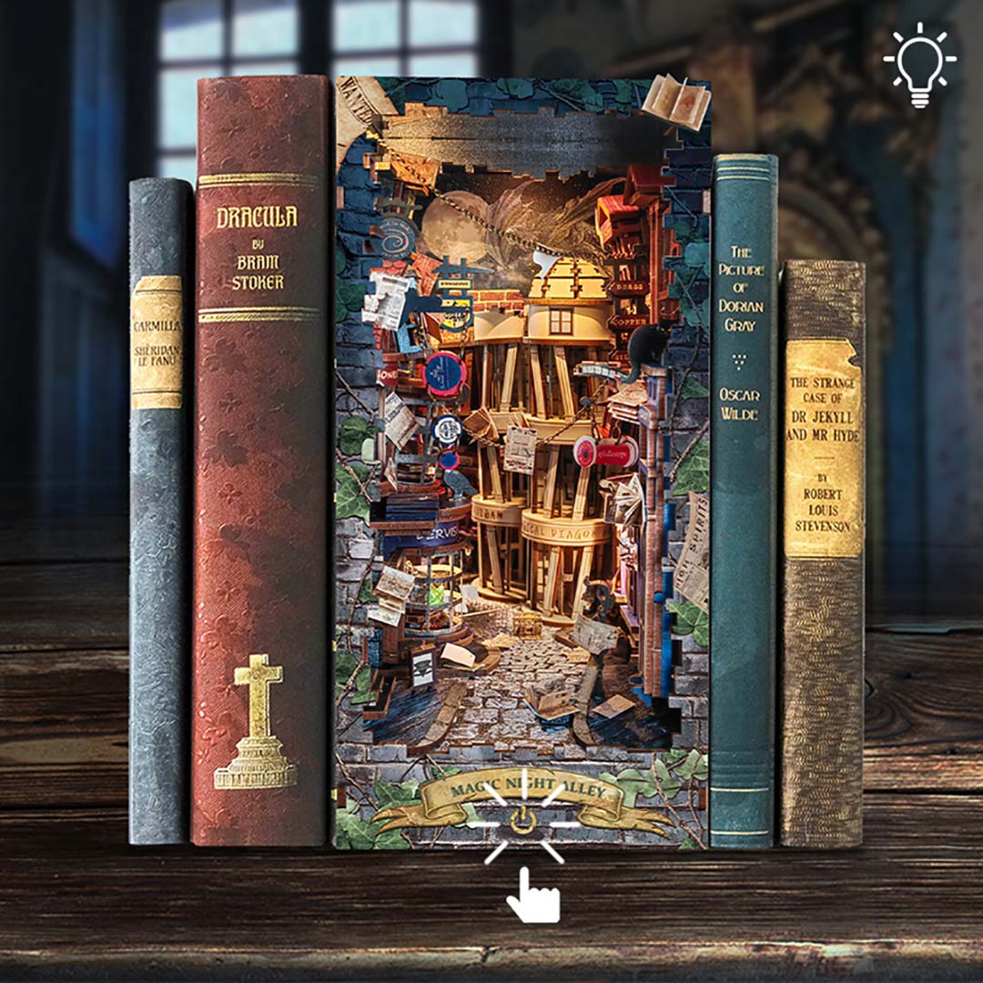 Magic Night Alley DIY Book Nook Shelf Insert