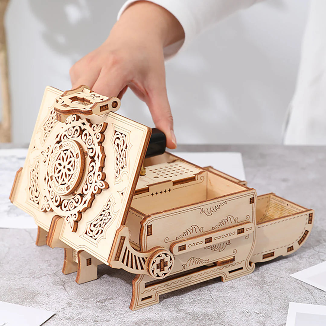 Music Box 3D Wooden Mechanical Jewelry Box