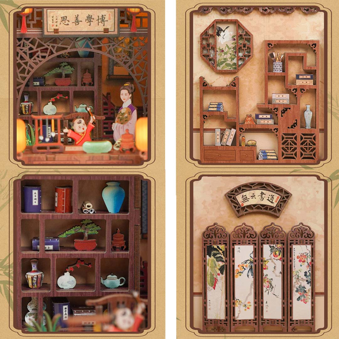 Leisure Study Room Book Nook Kit Shelf Inserts