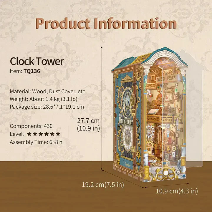 Clock Tower – Tonecheer DIY Book Nook Kit