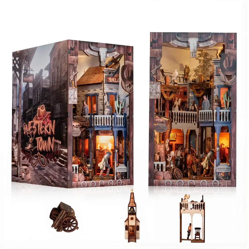 DIY Holz Book Nook – Western Town