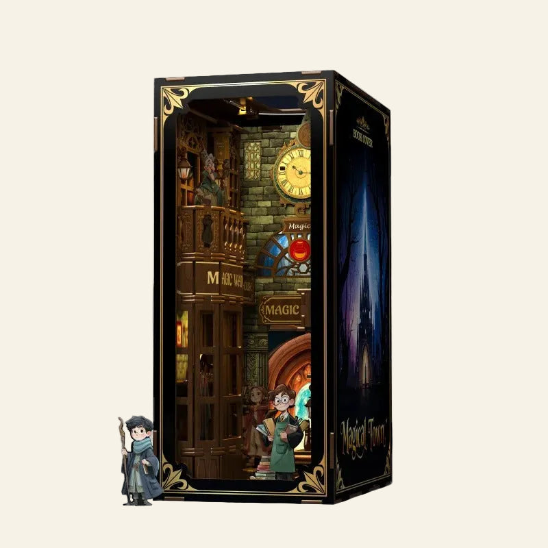 DIY Magic Alley Book Nook Kit – Miniature Magical Town Bookshelf Insert