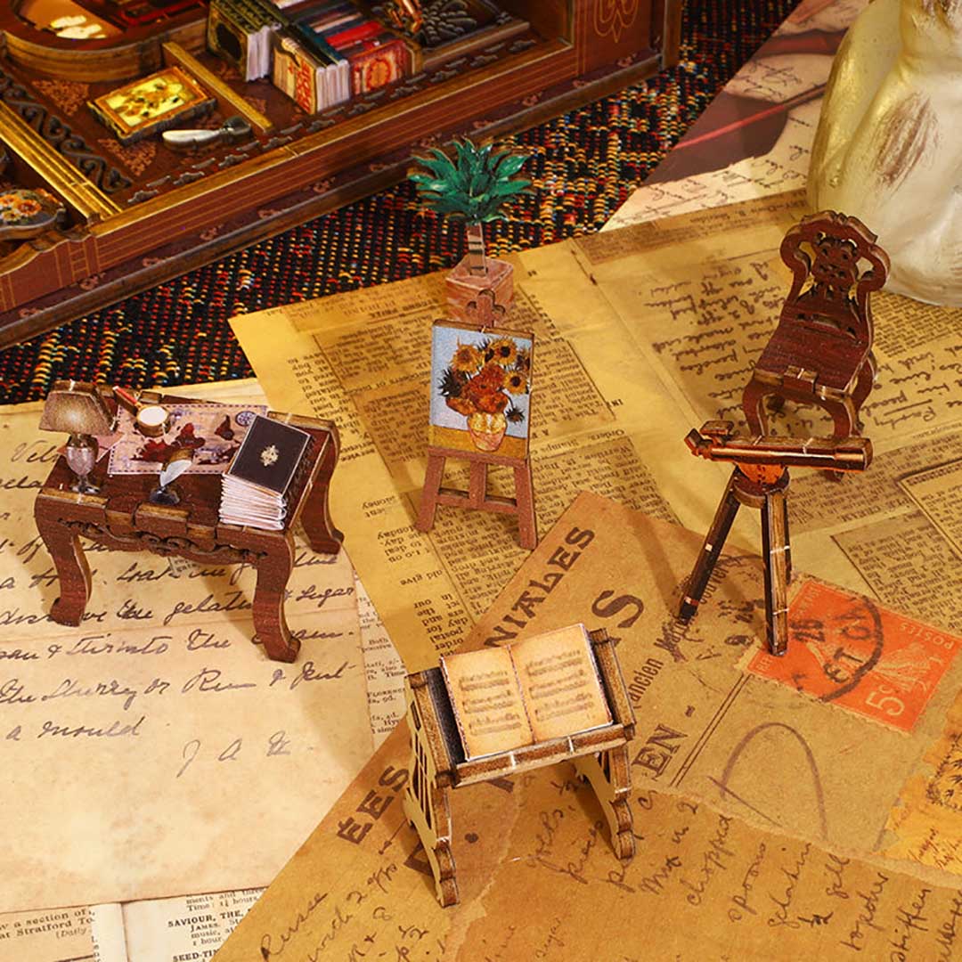 Library Of Books Wooden Puzzle Book Nook Bookshelf Insert