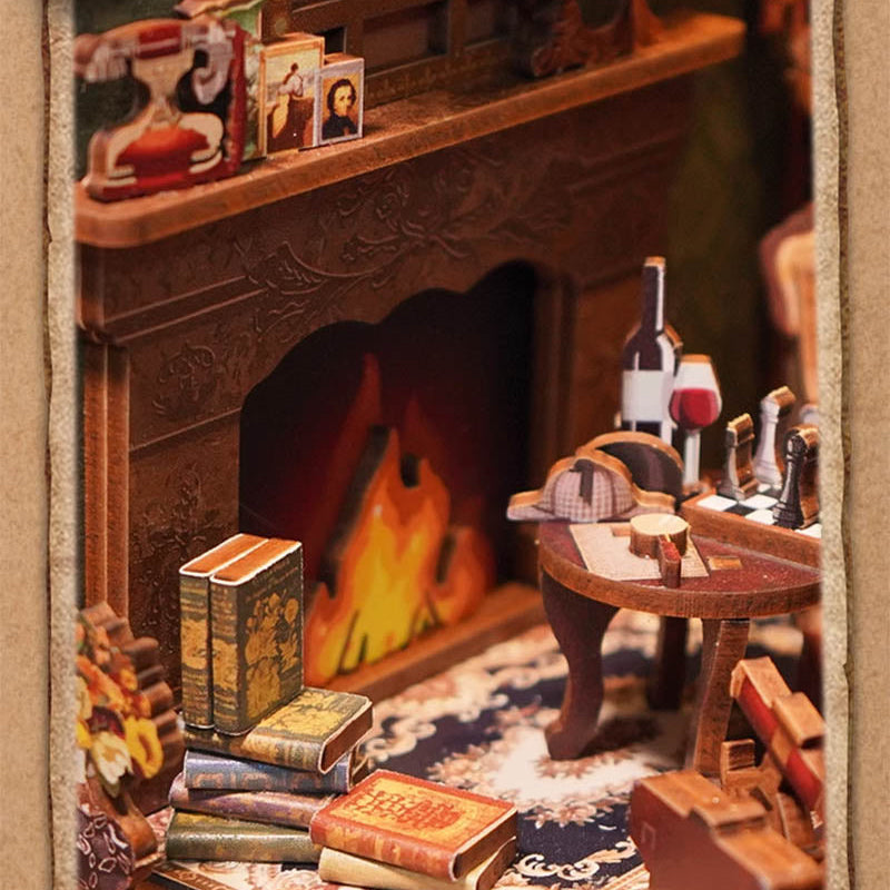 Sherlock Holmes Detective Agency Wooden Puzzle Book Nook