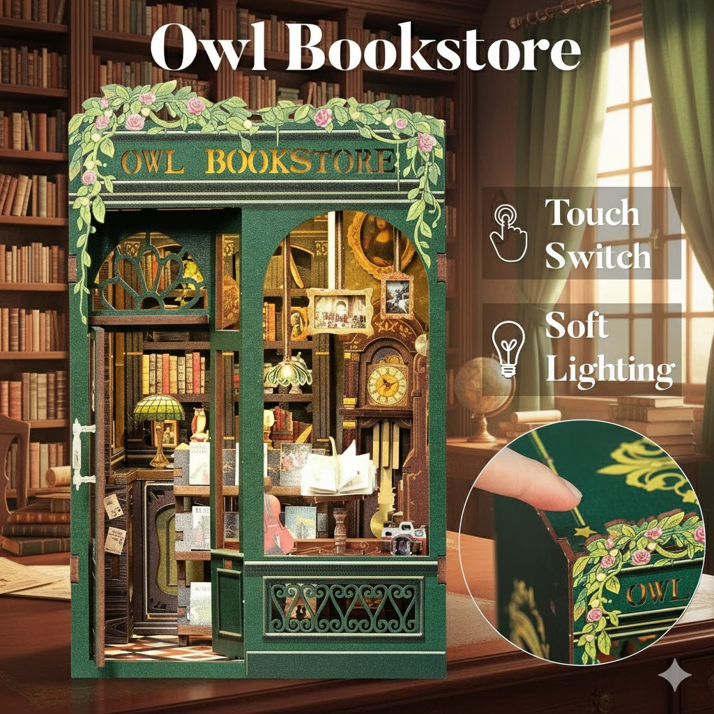 Mini Owl Bookstore — DIY Book Nook Kit