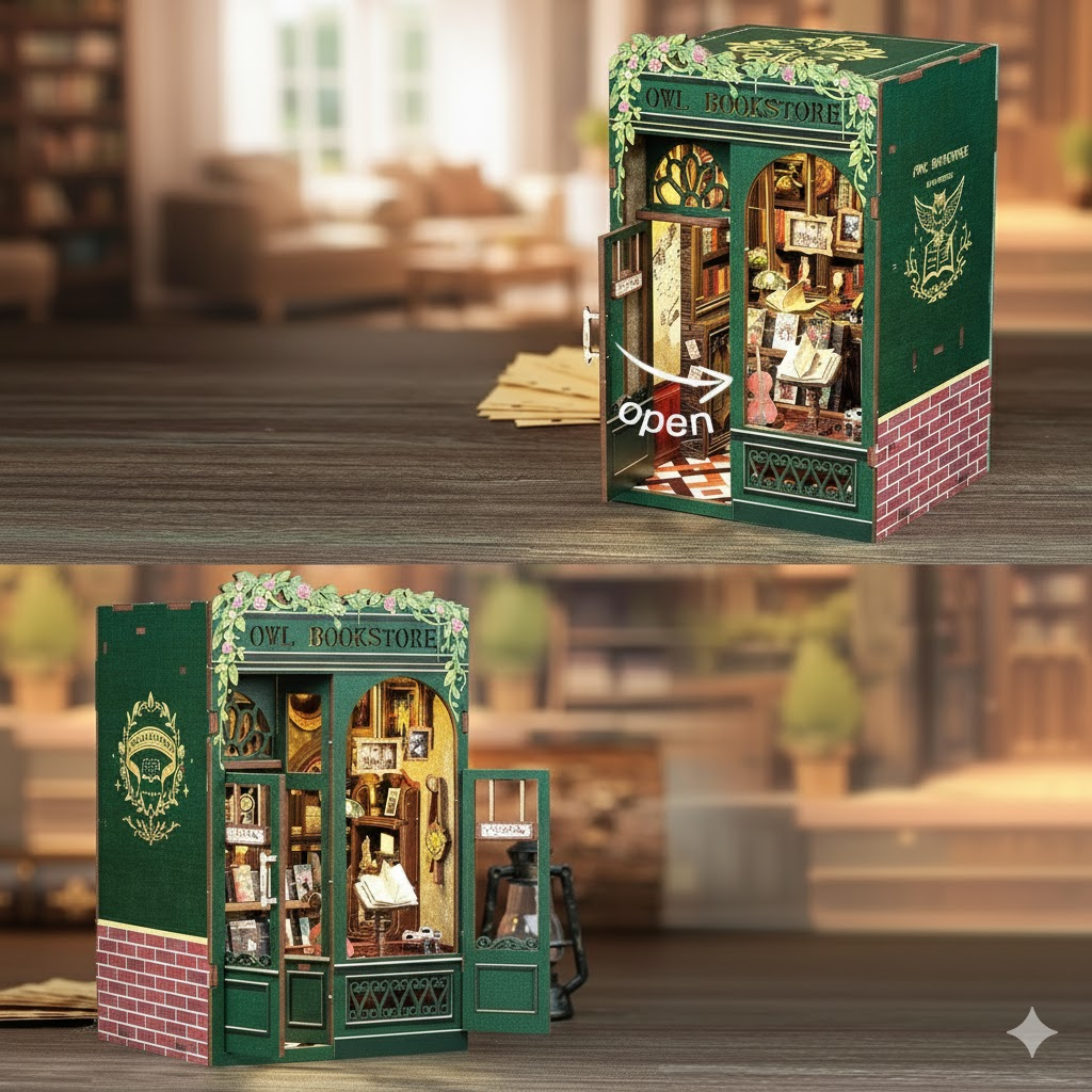 Mini Owl Bookstore — DIY Book Nook Kit