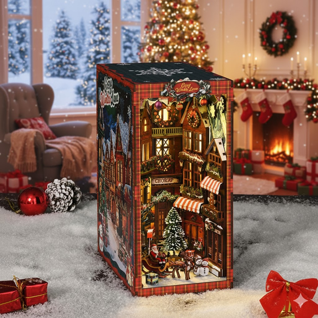 Christmas Corner – DIY Wooden Book Nook Shelf Insert