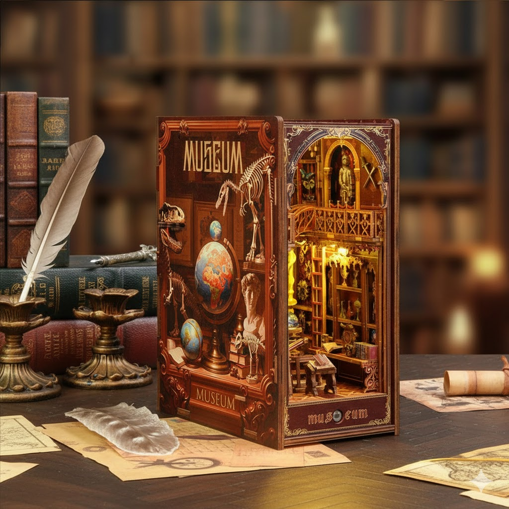 Century Museum – DIY Wooden Book Nook Shelf Insert
