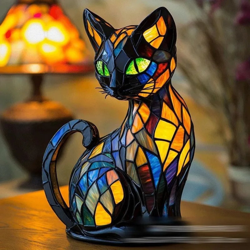Cozy Pup Stained Glass Lamp