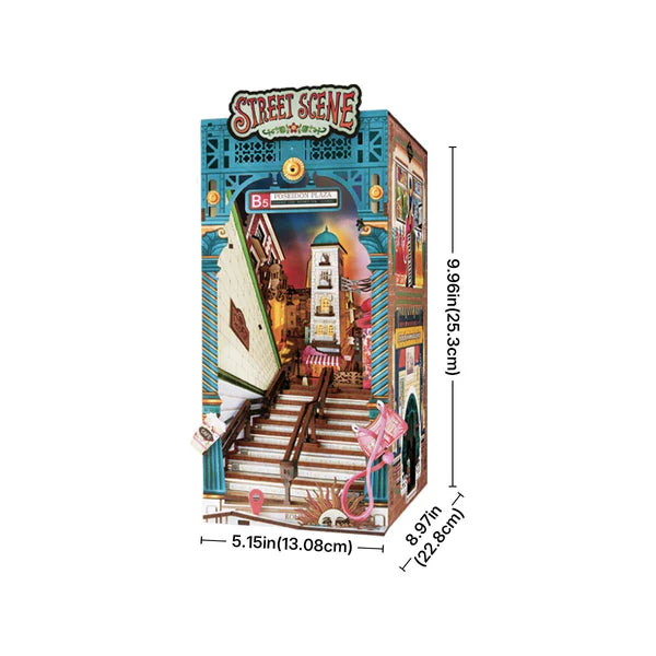 City Stairwell Glow – Street Scene Book Nook