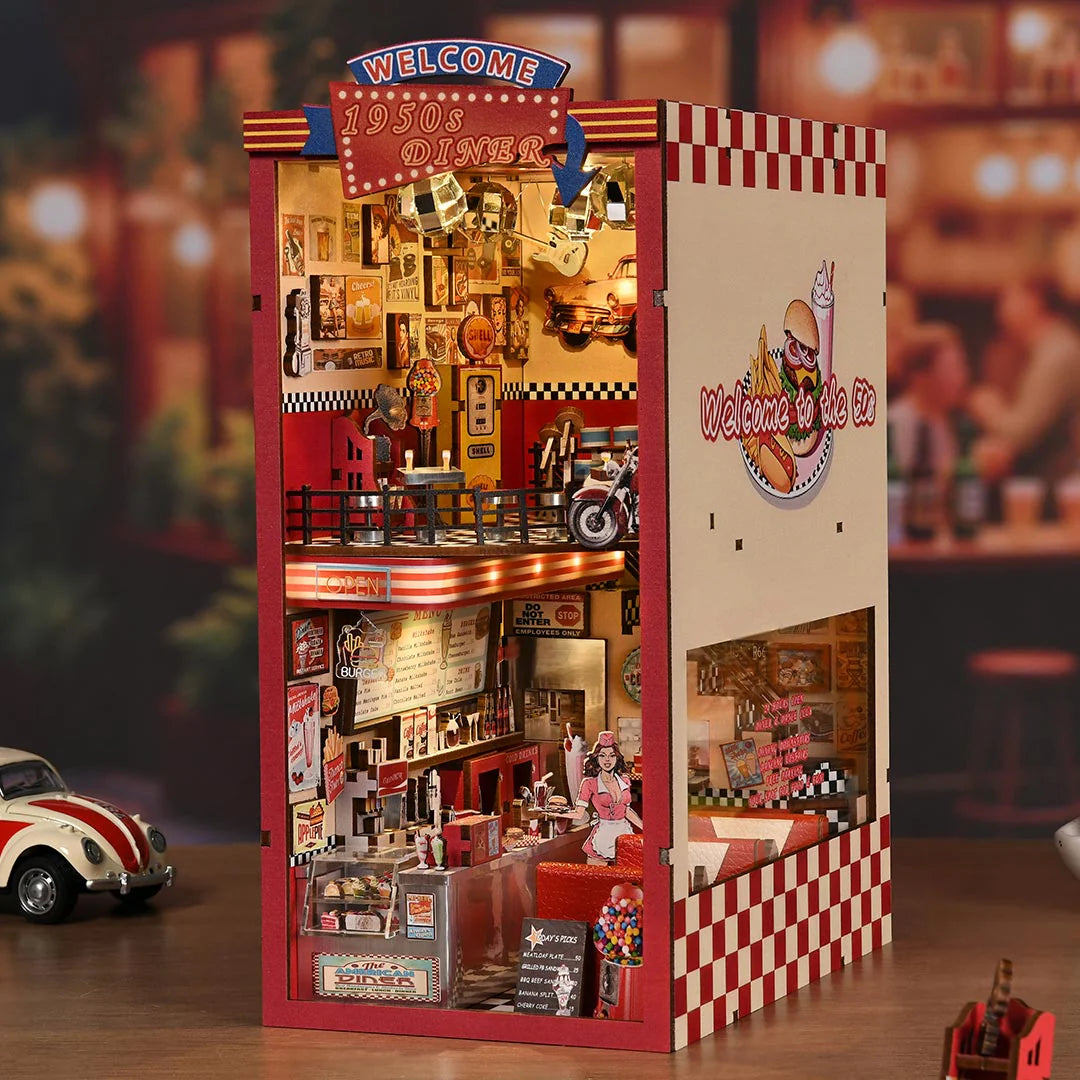 1950s Diner – DIY Wooden Book Nook Shelf Insert