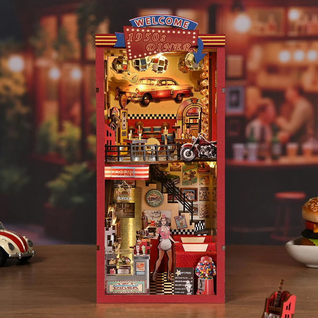 1950s Diner – DIY Wooden Book Nook Shelf Insert