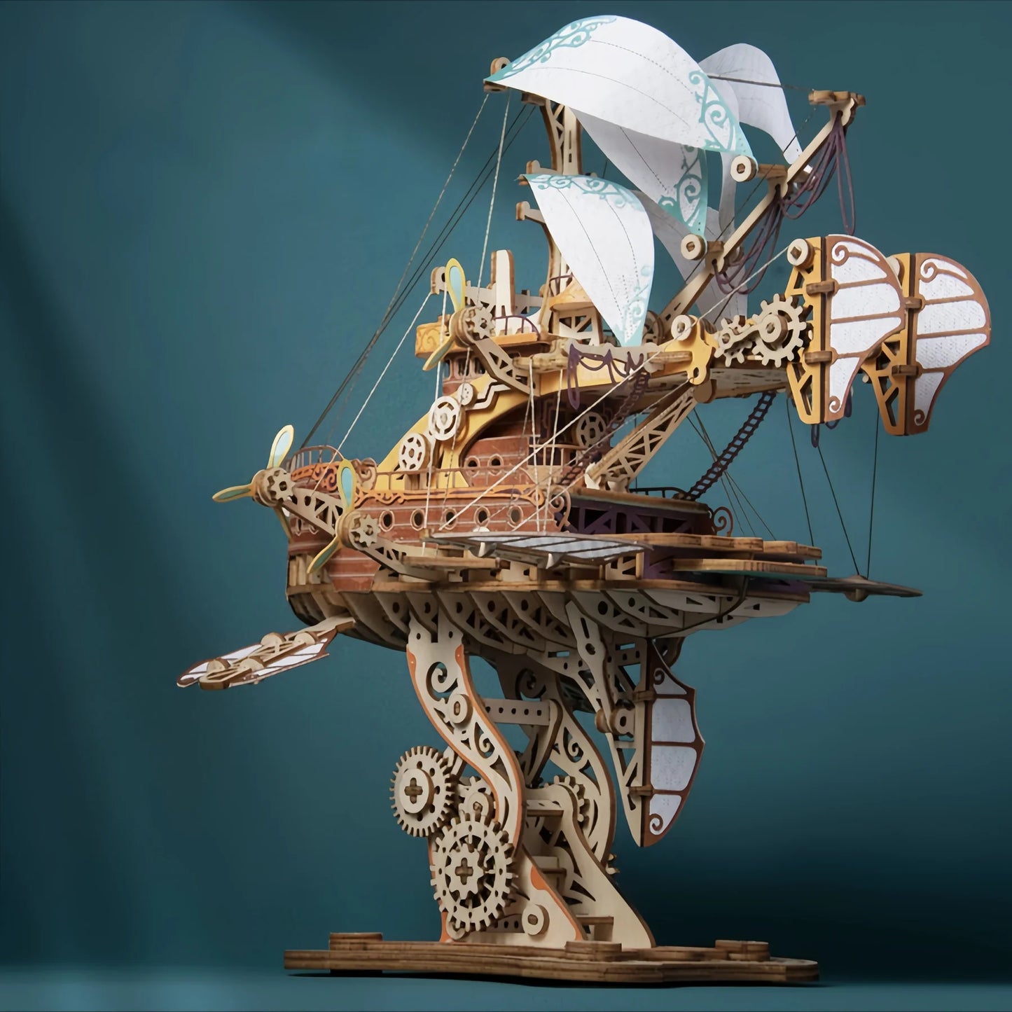 Handcrafted Masterpiece Fantasy Airships – DIY Wooden 3D Model Kit