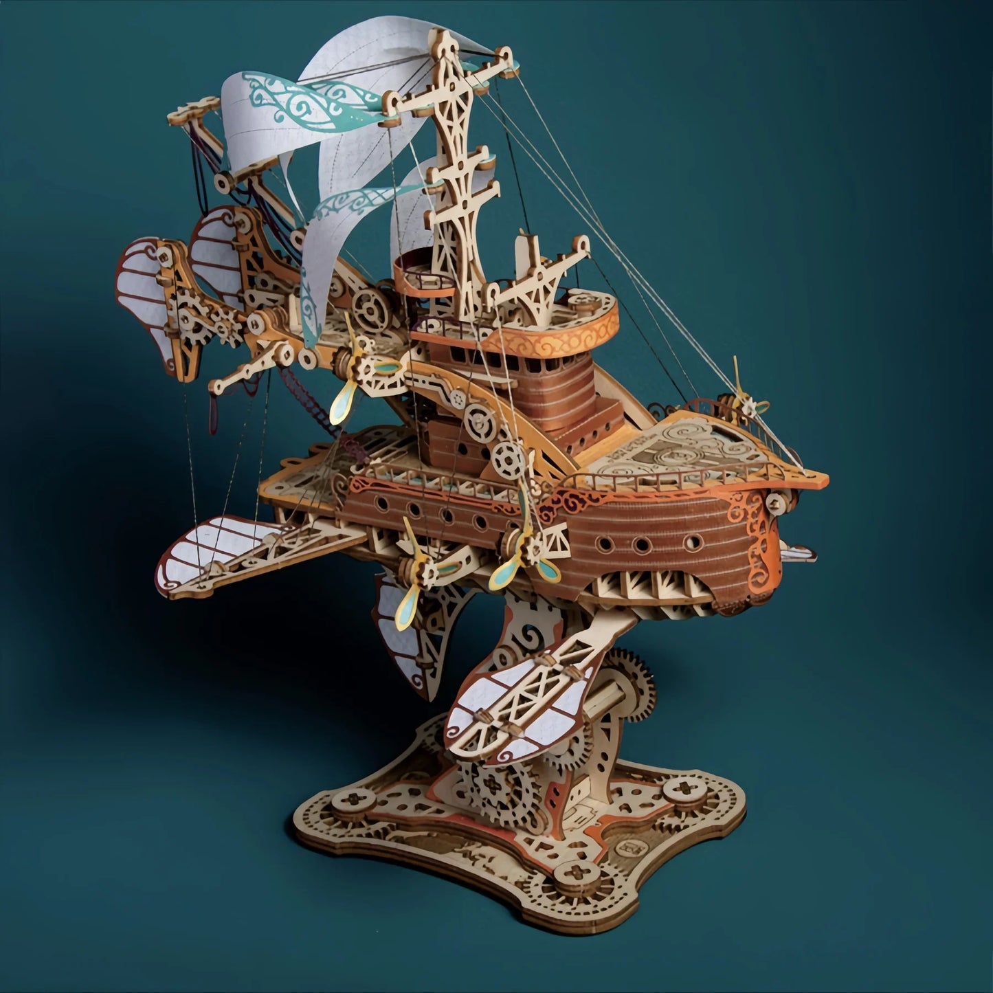Handcrafted Masterpiece Fantasy Airships – DIY Wooden 3D Model Kit