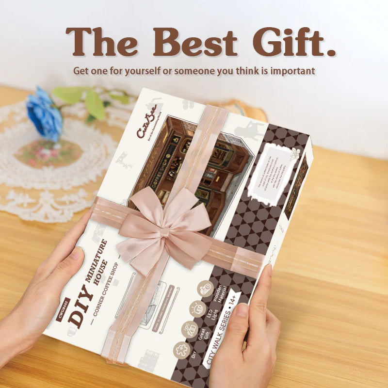 Corner Coffee Shop – DIY Miniature House Kit