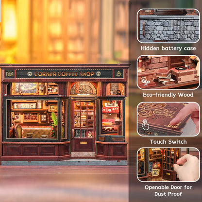 Corner Coffee Shop – DIY Miniature House Kit