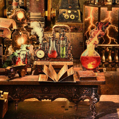 (Sold out) Mad Scientist’s Lab – DIY Wooden Book Nook Kit