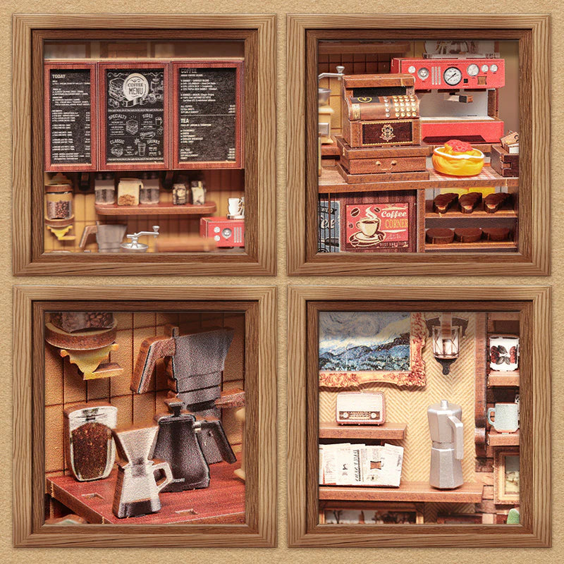 Corner Coffee Shop – DIY Miniature House Kit