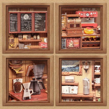 Corner Coffee Shop – DIY Miniature House Kit