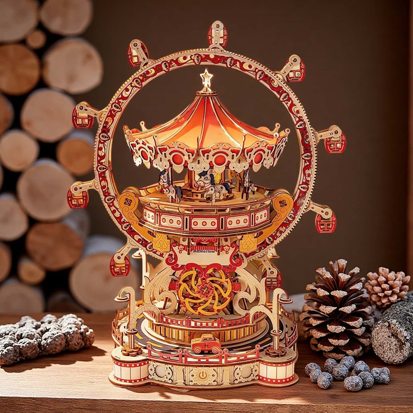 Wooden Assembly Ferris Wheel – DIY 3D Wooden Puzzle Kit