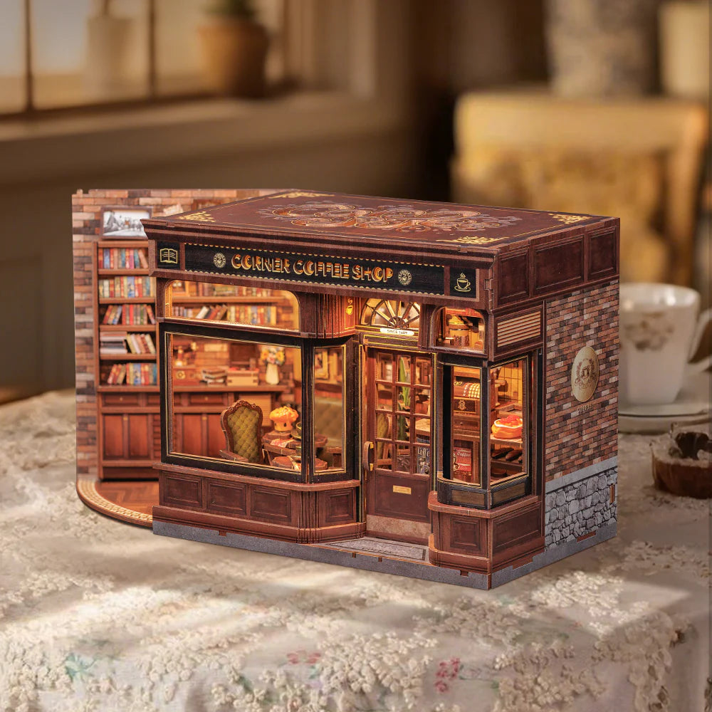 Corner Coffee Shop – DIY Miniature House Kit