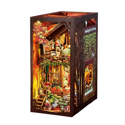 Twilight Cottage  Wooden Book Nook Shelf Decor