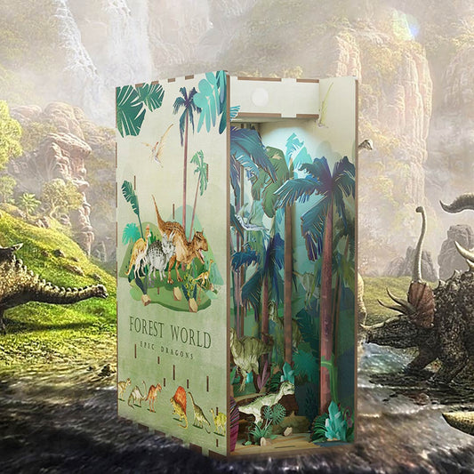 Dinosaur World DIY Book Nook Bookshelf Insert