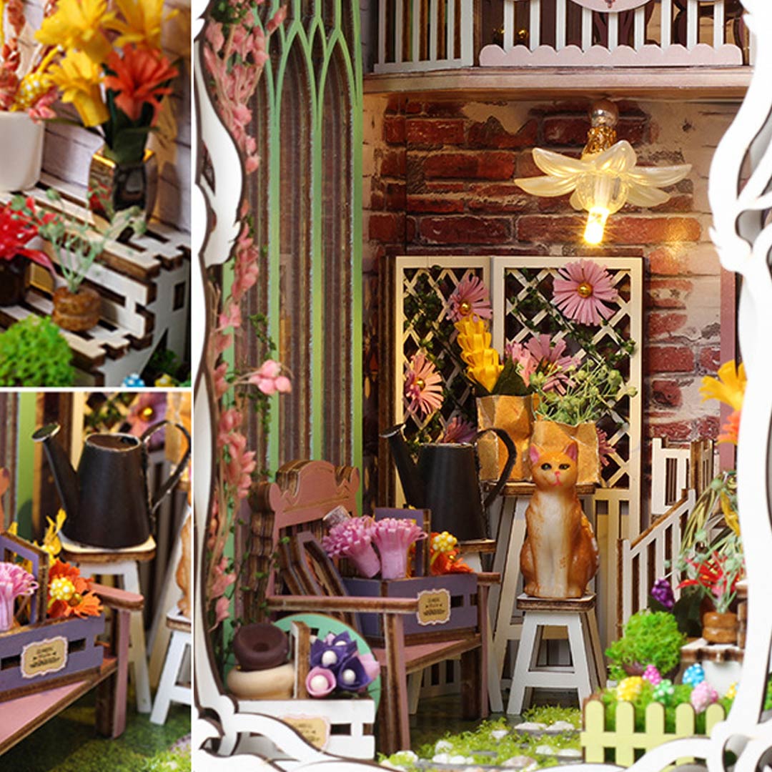 Flower House DIY Book Nook Shelf Insert
