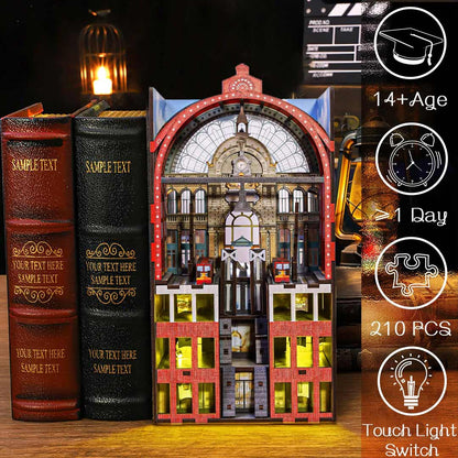 Railway Cathedral DIY Book Nook Bookshelf (2 Sides Scene)