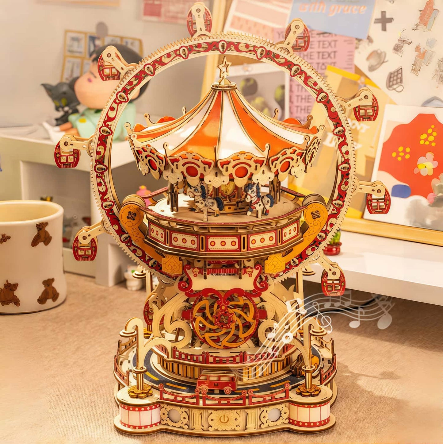 Wooden Assembly Ferris Wheel – DIY 3D Wooden Puzzle Kit