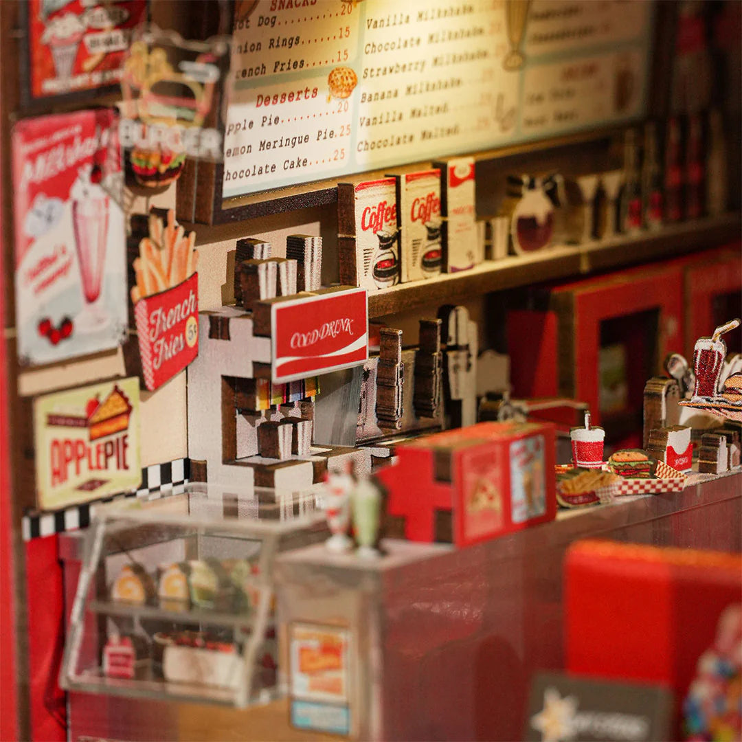 1950s Diner – DIY Wooden Book Nook Shelf Insert