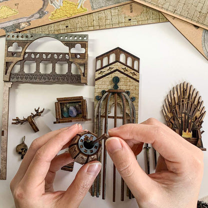 Dragon Castle 3D Wooden Puzzle Book Nook