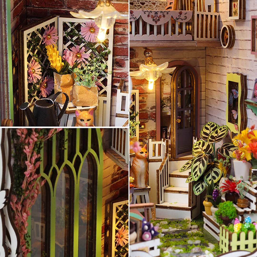 Flower House DIY Book Nook Shelf Insert