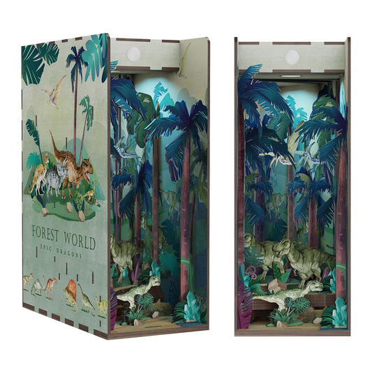 Dinosaur World DIY Book Nook Bookshelf Insert